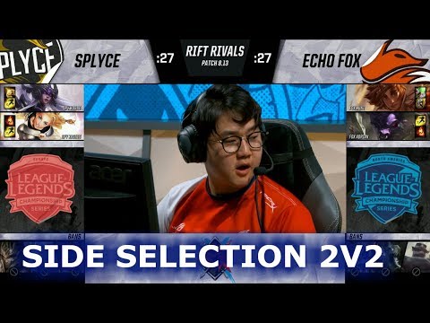 [2v2] Kobbe & KaSing vs Huni & Adrian for side selection | Echo Fox vs Splyce Rift Rivals 2018 LoL