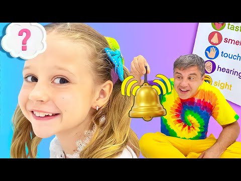 Dad teaches Nastya 5 human senses. Story for kids