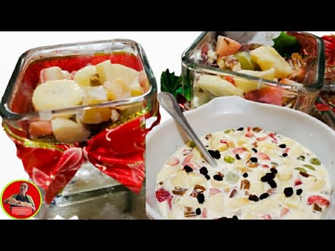 Como hacer receta de ENSALADA NAVIDEÑA DE FRUTAS CON ROMPOPE /DULCE/ cocinando cosas diferentes