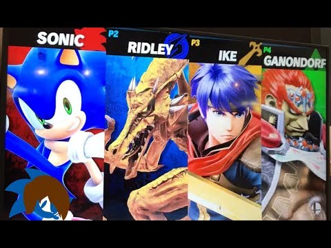 Super Smash Bros. Ultimate Demo Gameplay! Sonic (Me) VS Ridley VS Ike VS Ganondorf - Johnic