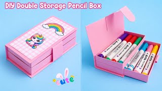 DIY Easy Double Storage Pencil Box | Cute Organizer |Paper Craft |School Project |How to make | art