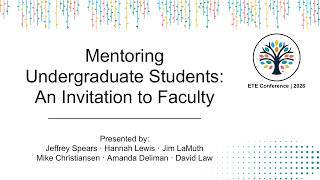 ETE Conf 2026 | Mentoring Undergraduate Students: An Invitation to Fac
