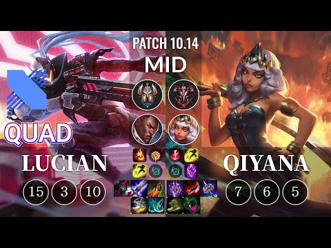 DRX Quad Lucian vs Qiyana Mid - KR Patch 10.14