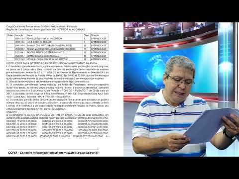 Concurso PMBA/CBMBA 2019 - ATENÇÃO - Resultado PROVISÓRIO dos exames pré-admissionais.