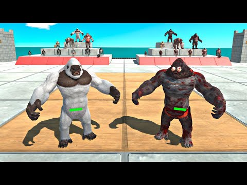 1v1v1 Infernals vs Primates vs Dinosaurs - Animal Revolt Battle Simulator
