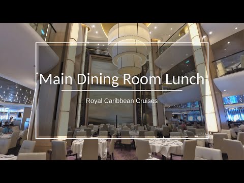 Comida e menus de almoço da Royal Caribbean no salão de jantar principal 2023