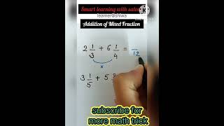 addition of mixed fraction #learner@shiwa