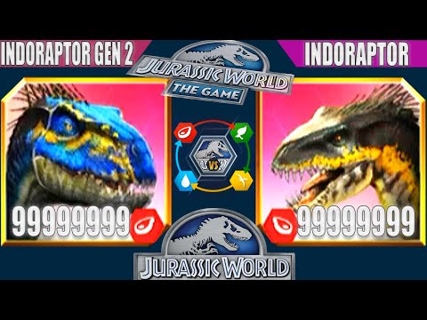 INDORAPTOR GEN 2 999 vs INDORAPTOR 999 | JURASSIC WORLD THE GAME