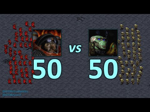 50 Firebats vs 50 Zealots - Even Numbers - StarCraft Retro Battles