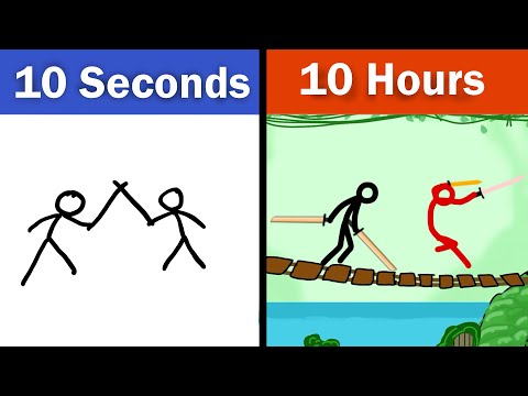 Stickman sword fight animation in 10 seconds vs 10 hours I @flipaclip  Animation