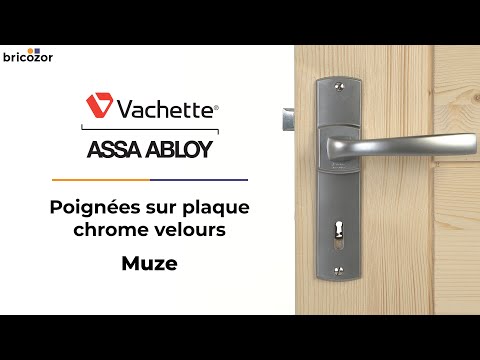 Poignées de porte sur plaques - EA 165 - chromé velours - Muze VACHETTE