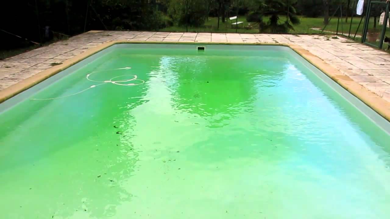 Piscine verte après des orages .... limpide en 2 minutes