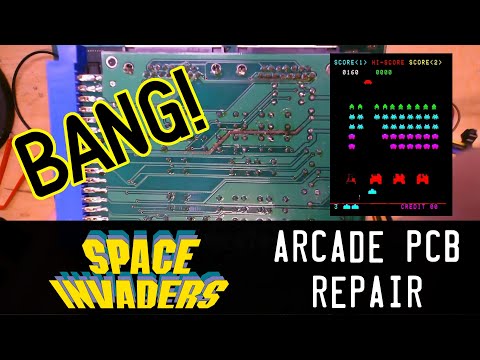 Arcade PCB Repair - This Space Invaders blew up my test rig!