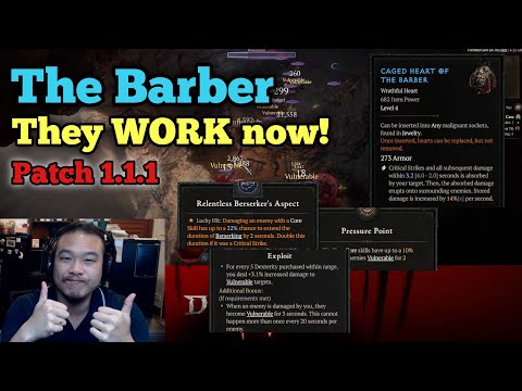 Everything works with the Barber now? Patch 1.1.1, Diablo 4 Season 1