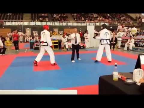 Adam Swain vs Johannes Gottwald (GER) Round 1/2. Men's -70kg Sparring. Holland Cup 2014