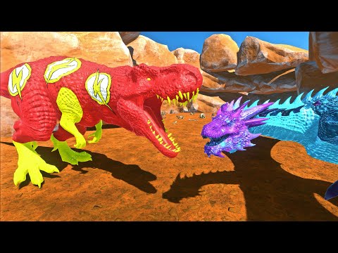 FLASH T-REX CANYON DEATH RUN - Animal Revolt Battle Simulator ARBS