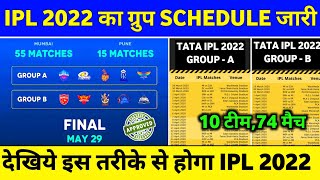 IPL 2022 Schedule : BCCI Announced Schedule,Time Table & Groups  | IPL 2022 Date & Schedule