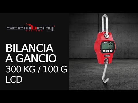 Video - Bilancia a gancio - 300 kg / 100 g - rossa