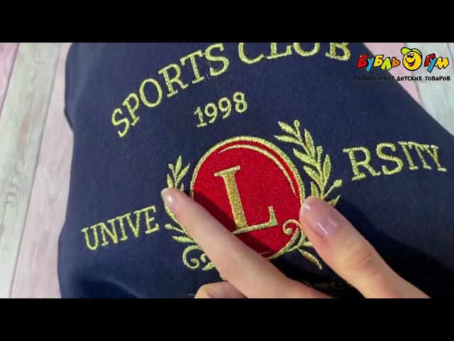 Толстовка Lanson Kids утепленная с эмблемой с завитками темно-синяя - видео