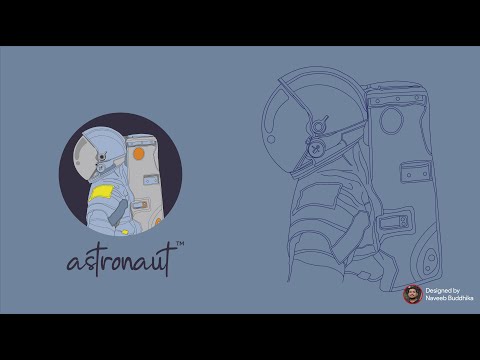 Astronaut illustration in Adobe Illustrator CC - Speed art process. 🇱🇰