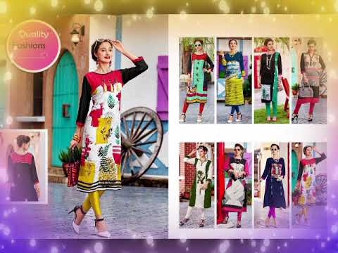 Printed medium and large beautiful ready made cotton kurtis