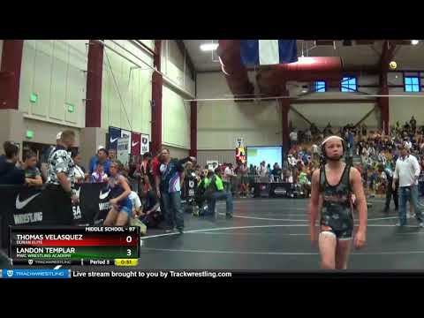 Middle School 97 Thomas Velasquez Duran Elite Vs Landon Templar MWC Wrestling Academy