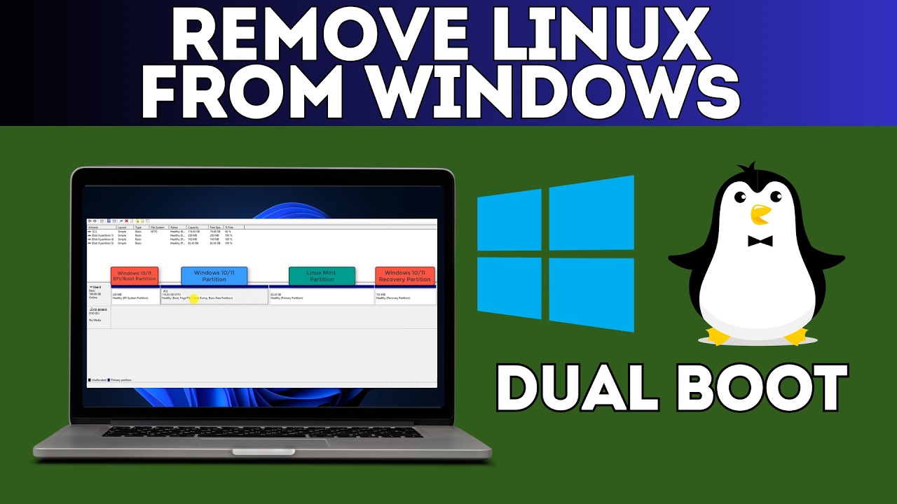 Uninstall Linux from Windows Dual Boot Without Breaking Windows!