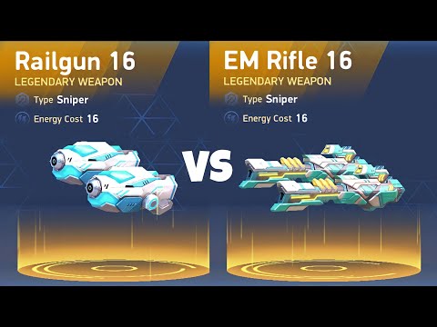 EM Rifle 16 or Railgun 16? | Who Wins? | Mech Arena