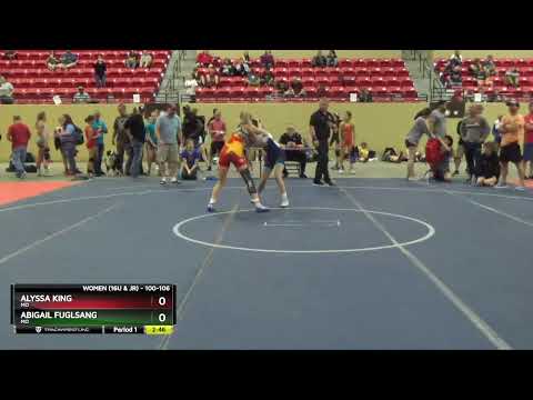 100-106 Lbs 1st Place Match - Alyssa King, MO Vs Abigail Fuglsang, MO F80d