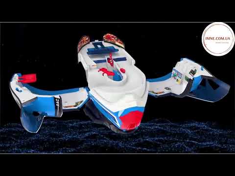 Интерактивная игрушка автотрек парковка для мальчика Складывается в шлем свет звук 4 машинки трюки с трамплином Синий - фото 1 - id-p2864657519