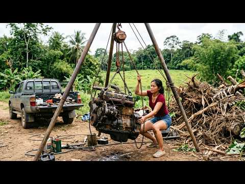 Restoration expert | Girl Successfully Restores Abandoned 8-Ton Truck Engine Found Under a Tree.