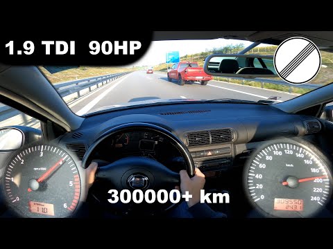 SEAT Toledo 1.9 TDI 90HP | TOP SPEED ON GERMAN NO LIMIT AUTOBAHN | 200 km/h