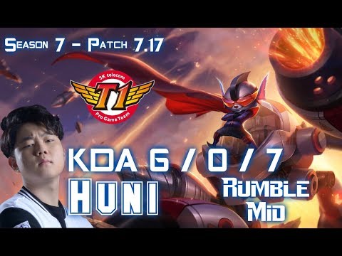SKT T1 Huni RUMBLE vs KASSADIN Mid - Patch 7.17 KR Ranked
