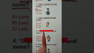 💡 Qual é o nome pelo apelido? Quiz de nomes 😎