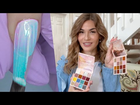 Color gels in… Palette 😲 Solid Gel Polish by Saviland Review | Glitter Ombre Design
