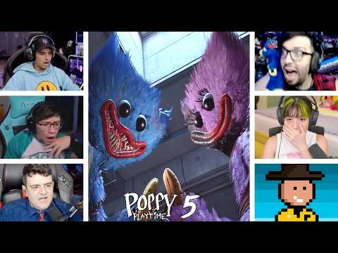 YouTubers reacting to the death of Huggy Wuggy and Kissy Missy in Poppy Playtime 5!!! Part 3