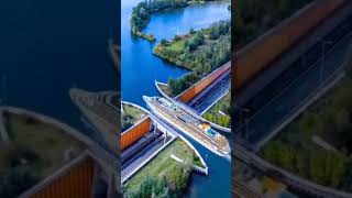 Download lagu Jembatan air di atas jalan raya Veluwemeer Aqueduct, Belanda #shorts #short mp3