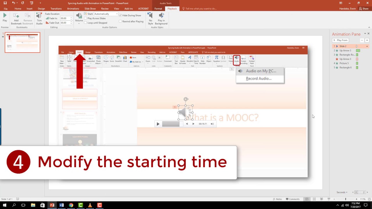 Syncing Audio with Animations on PowerPoint