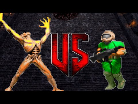 Arch-Vile vs Marine - DOOM Monster Infighting - NPC Battles