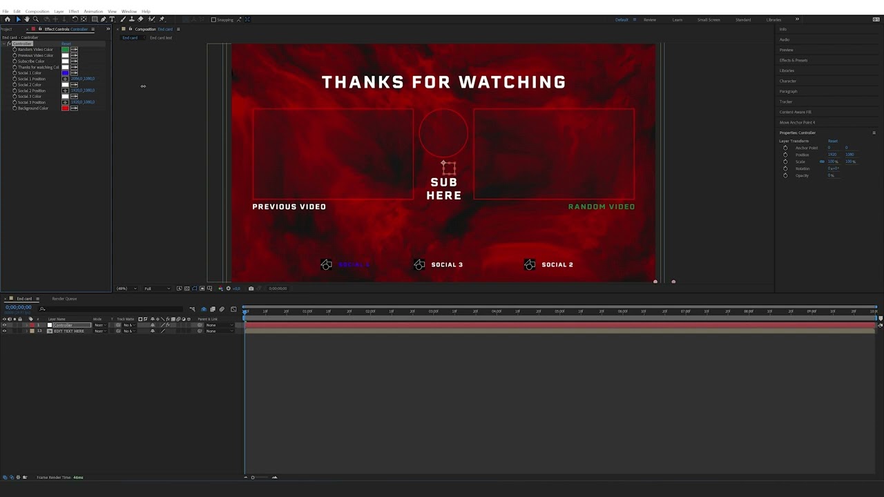 How to edit the Gamer Channel Glitchy End Card in After Effects