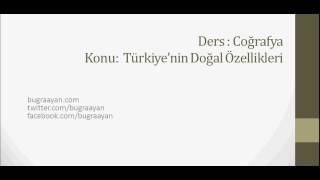 KPSS Coğrafya Ders Notları Türkiyenin Dogal Özellikleri - Yerşekilleri