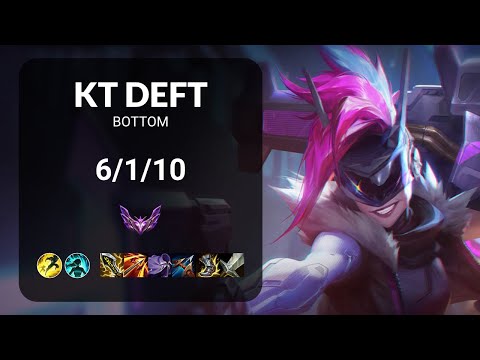 KT Deft Jinx vs Aphelios BOTTOM - KR MASTER Patch 14.21