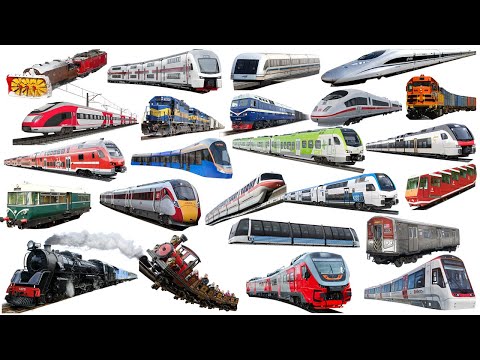 Railway Vehicles - Trains and Subways | Learn names and Sounds of Train Transport in english