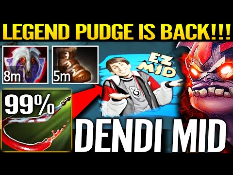 🔥 Dendi LEGEND PUDGE MID IS BACK! 8m Van + Power Tread 99% Hook Rate WTF 7.29 Dota 2 Pro Guide