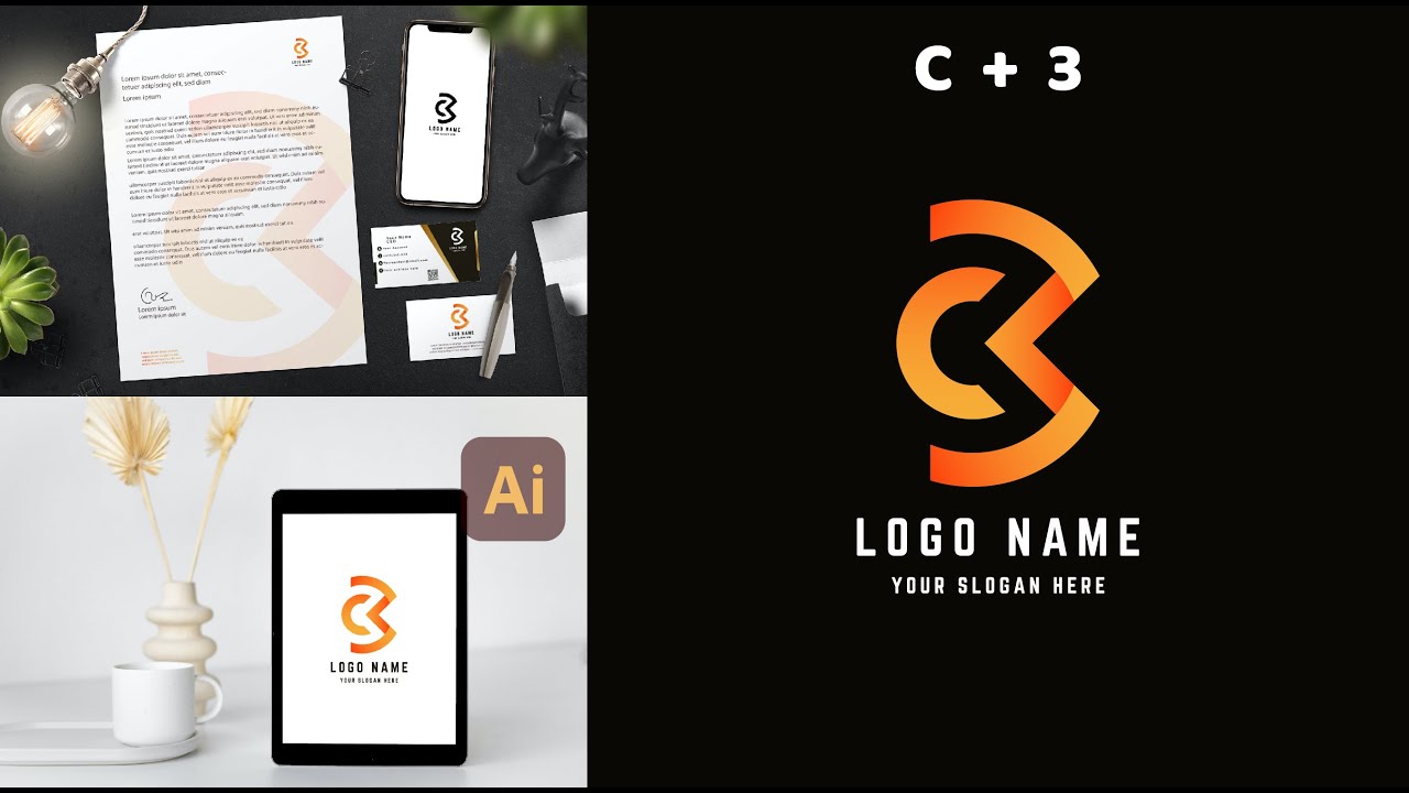 LogoGrid (14) Letter C or B monogram logo design with a grid method - Adobe Illustrator Tutorial