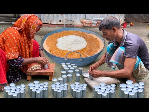World Famous KULFI MALAY Making Process - Hand Crafted Ice Cream - Art of Village Delicacy Food