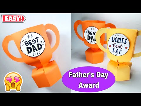 Best Dad Trophy / Award making with Paper | Father's Day Craft Ideas | Handmade Gift Ideas for Dad