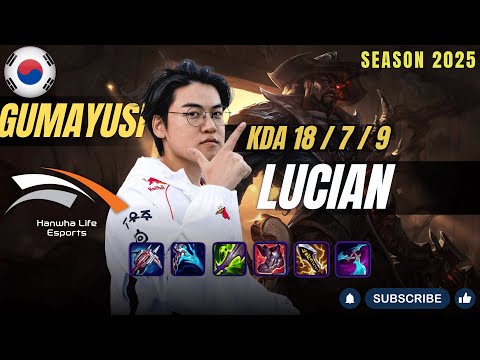 HLE Gumayusi LUCIAN vs EZREAL ADC - Patch 25.24 KR Ranked | lolrec