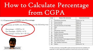 How to Calculate Percentage from CGPA | CGPA to Percentage | CGPA to percentage conversion