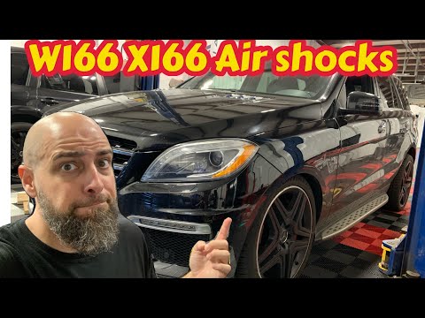 How to replace front air shocks on W166 Mercedes ML GLE and X166 Mercedes GLS